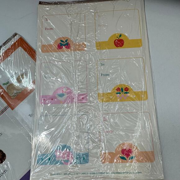 Lot of 7 (28 sheets) Vintage 1980s Gift Tags Labels Currant Christmas Birthday - Picture 7 of 10
